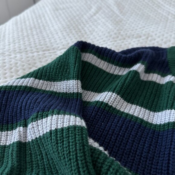 ARITZIA TNA STRIPED COTTON CENTURY GREEN BLUE SWEATER SMALL SIZE 1 - Picture 4 of 5